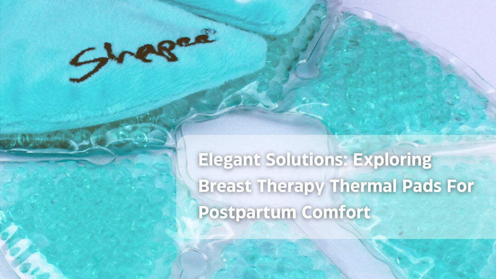 Turquoise Shepa breast therapy pads for postpartum comfort on white background.