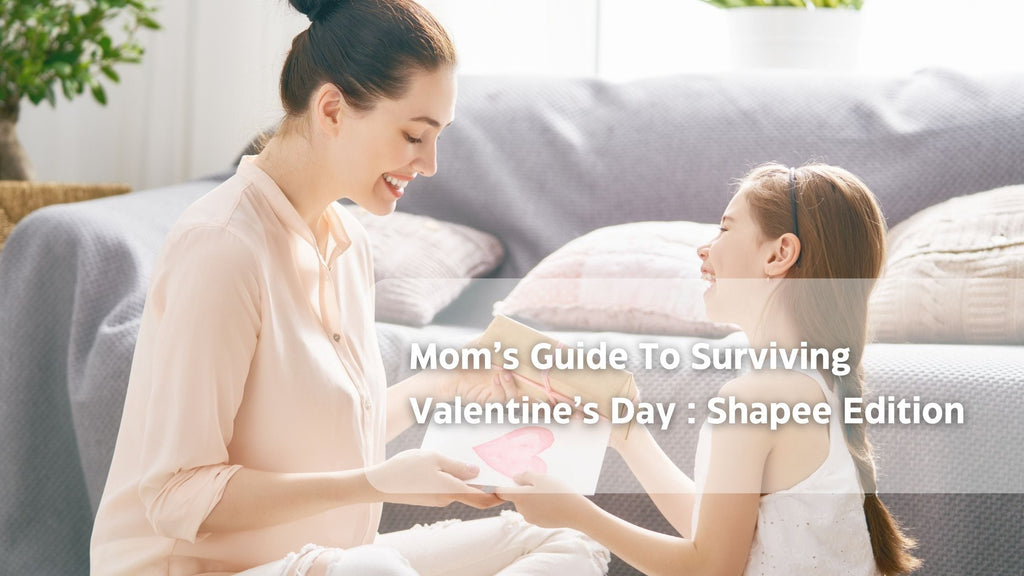 Mother and daughter share Valentine's Day moment with smartphone and heart gift